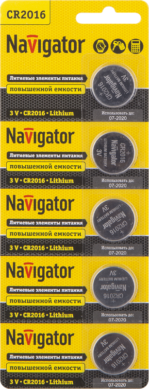 Элемент питания 94 763 NBT-CR2016-BP5 |94763 |Navigator — Navigator