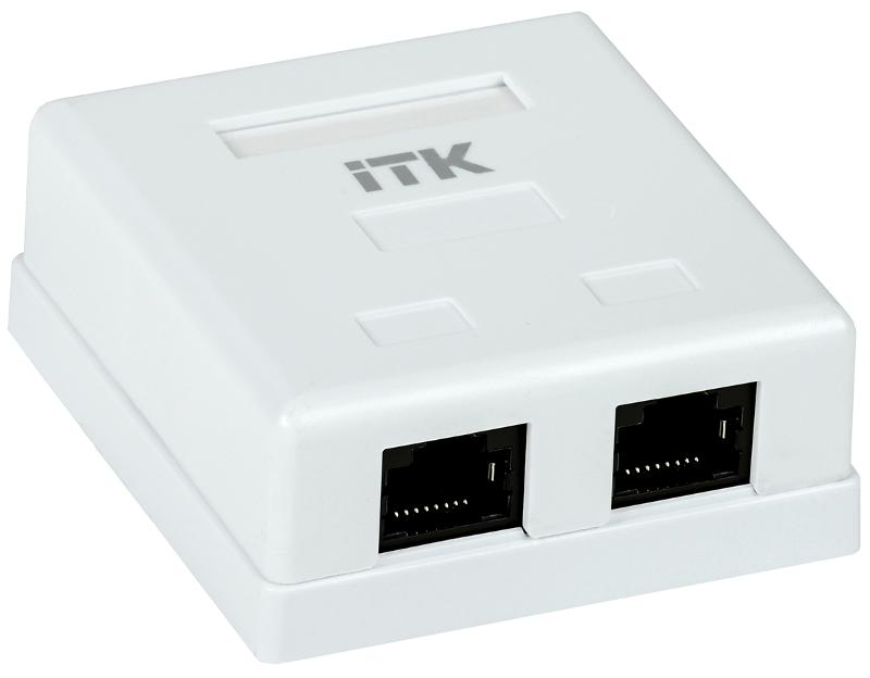 Розетка настенная инф. RJ-45 кат. 5е 2-порта | CS2-1C5EU-22 | ITK — ITK
