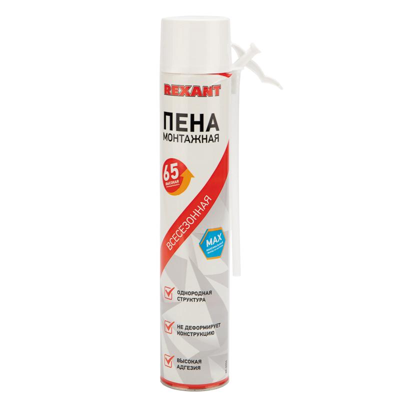 Пена монтажная всесезонная с трубочкой 65 л max | 89-0904 | REXANT — REXANT