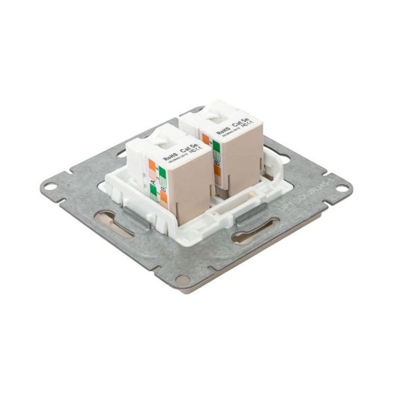 Механизм розетки RJ45 (cat5), кремовый Эпика  |UP1-SOI-RJ45-5| EKF — миниатюра 9