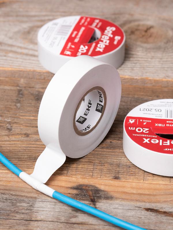 Изолента ПВХ белая 19мм 20м серии SafeFlex | plc-iz-sf-w | EKF — миниатюра 4