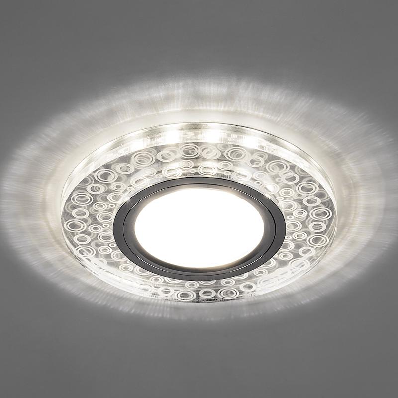Светильник точечный встраиваемый под лампу, с LED подсветкой CD961 15LED*2835SMD 4000K, MR16 50W G5.3, прозрачный, хром | 32994 | FERON — миниатюра 2