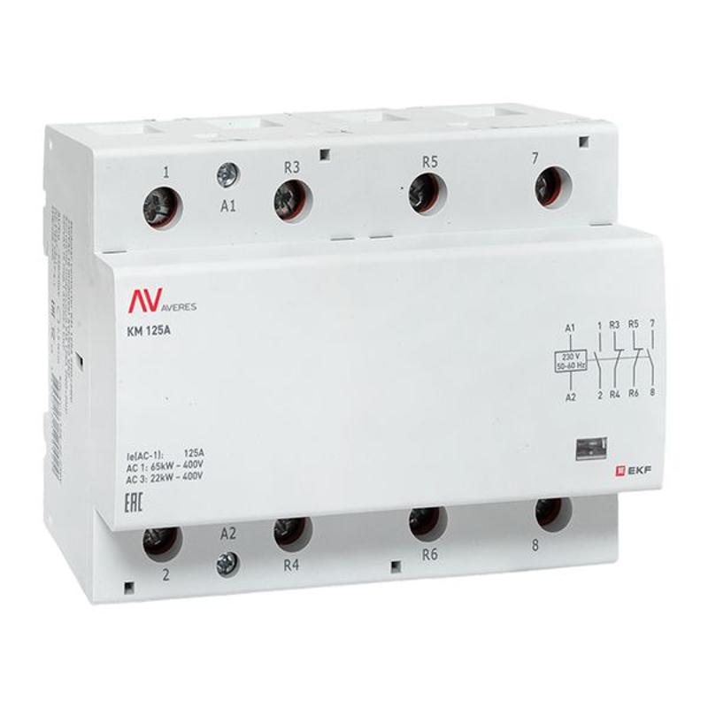 Контактор модульный КМ 125А 2NO+2NC 230VAC (6 мод.) AVERES | km-av-6-125-22-230V | EKF — EKF