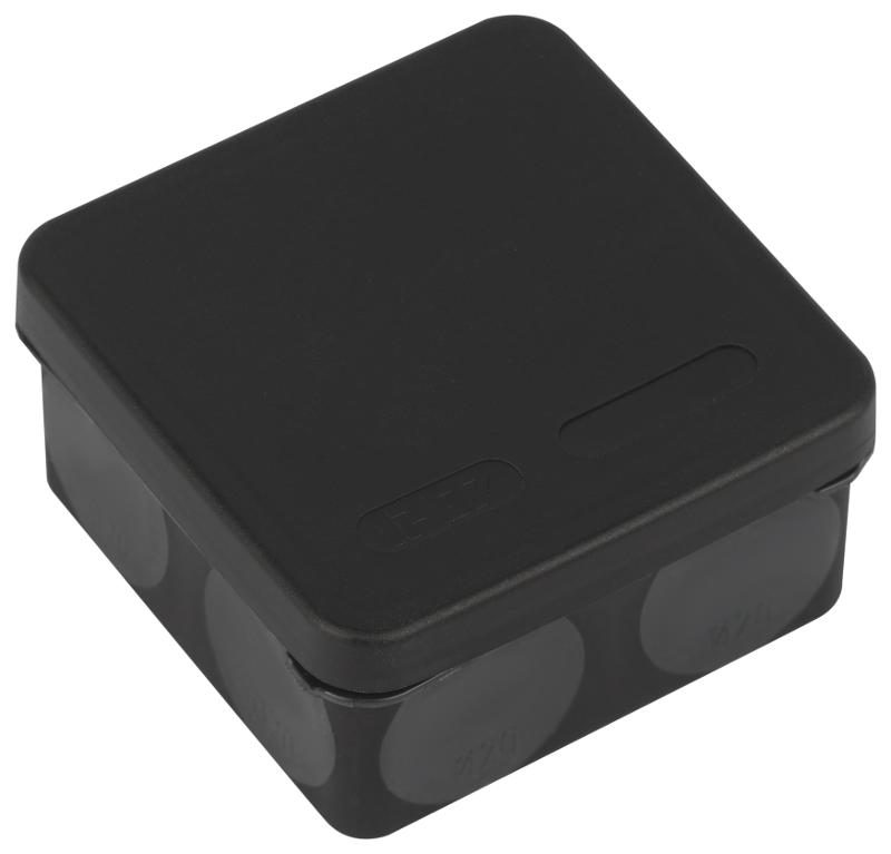 Распаячная коробка  KOR-80-80-40-9g-2MP-B двухкомпонентная HF стойкая к УФ 80х80х40мм черная прямой монтаж IP67 KOR-80-80-40-9g-2MP-B | Б0062822 | ЭРА — ЭРА (Энергия света)