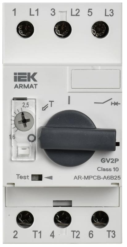ARMAT Автоматический выключатель защиты двигателя A6 GV2P 1,6-2,5А | AR-MPCB-A6B25 | IEK — миниатюра 2
