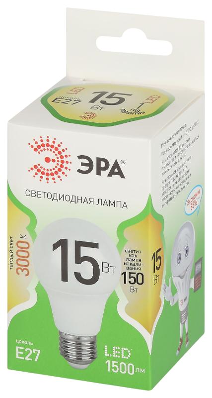 Лампа светодиодная  GREEN LINE LED A60-15W-830-E27 GL E27 15 Вт груша теплый свет | Б0067112 | ЭРА — миниатюра 5