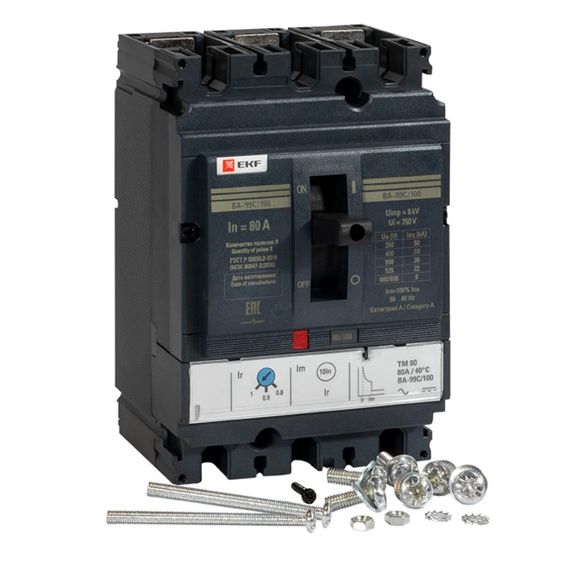 Выключатель автоматический ВА-99C (Compact NS) 100/80А 3P 36кА EKF PROxima | mccb99C-100-80 | EKF — миниатюра 3