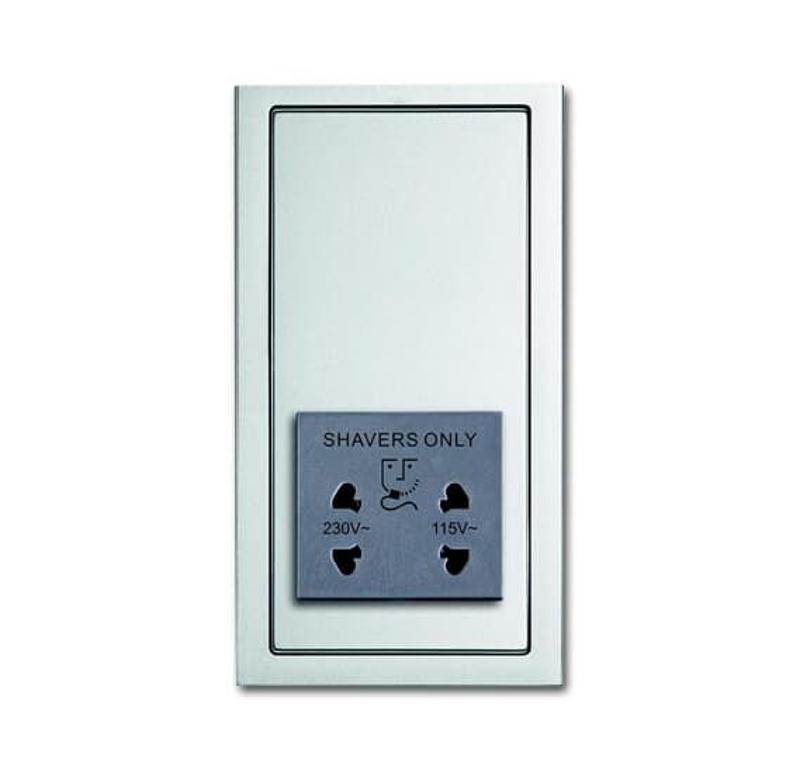 Розетка для электробритвы, 220/115 В, 20 ВА, pure/сталь | 2CKA002130A0293 | ABB — ABB