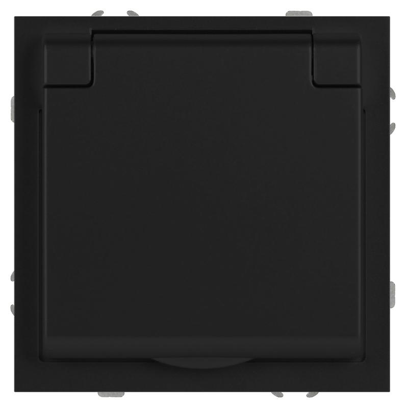 Розетка Galaxy 15-2103-05 c заземлением 2P+E Schuko со шторками с крышкой 16А-250В IP20 антрацит | Б0070666 | ЭРА — миниатюра 4