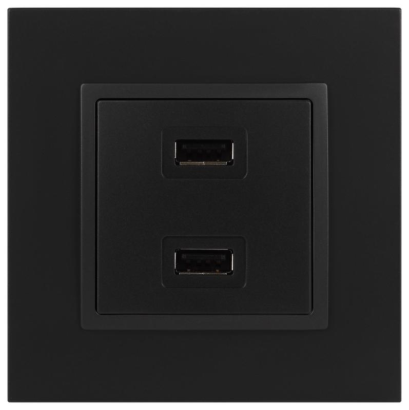 14-4110-05 Устройство зарядное USB, 230В/5В-2100мА, IP20, Эра Elegance, антрацит | Б0034373 | ЭРА — миниатюра 3