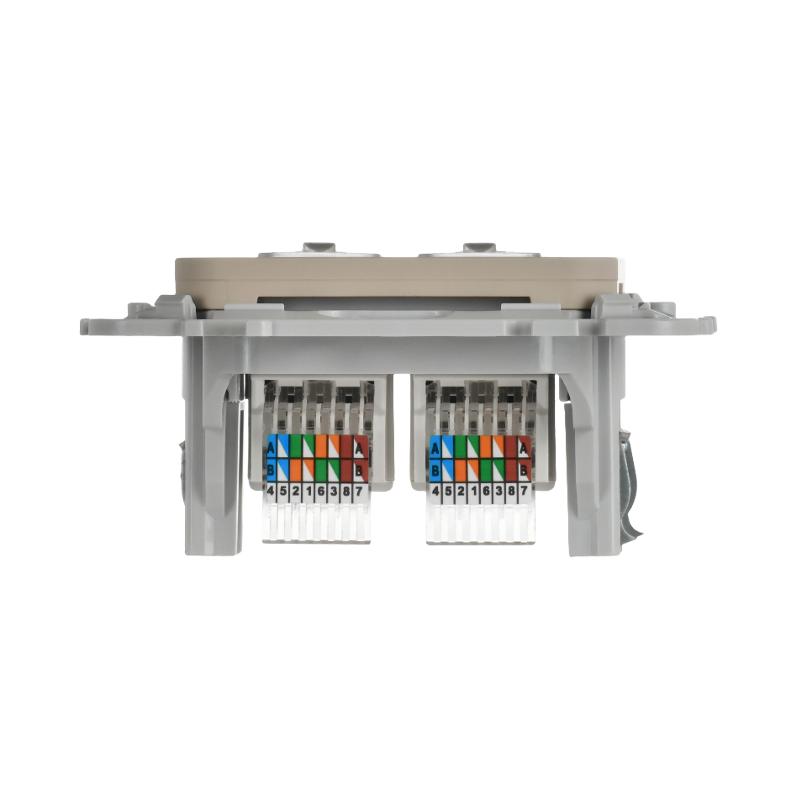 FLITE Розетка 2-ая компьютерная RJ45 кат.5Е UTP РК5е-2-0-ФлЛ льняной | FI-K22-1-K88 | IEK — миниатюра 4
