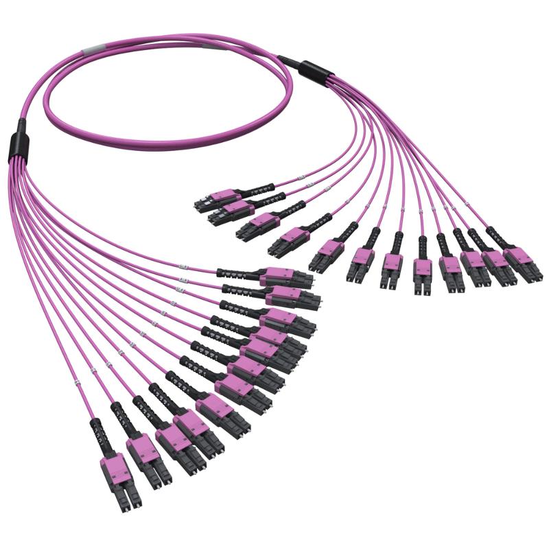 Оптическая разветвительная сборка 24ОВ 50/125 OM4, 12хLC Duplex Uniboot/12хLC Duplex Uniboot, 10м | RNFLL24410 | DKC — DKC (ДКС)