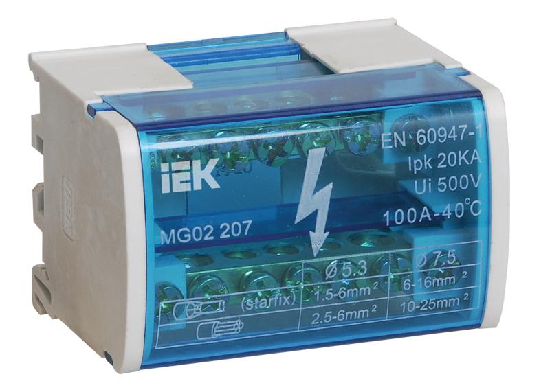 Шины на DIN-рейку в корпусе (кросс-модуль) L+PEN 2х7  | YND10-2-07-100 | IEK — IEK (ИЭК)