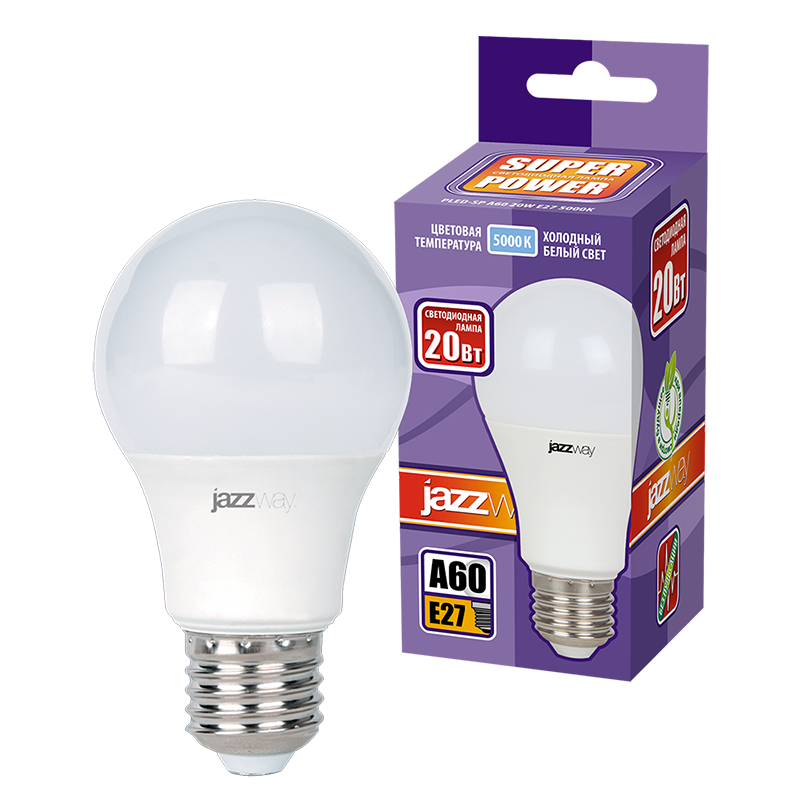 Лампа светодиодная PLED- SP A60 20w E27 5000K 230/50 | .5009462A | Jazzway — миниатюра 3