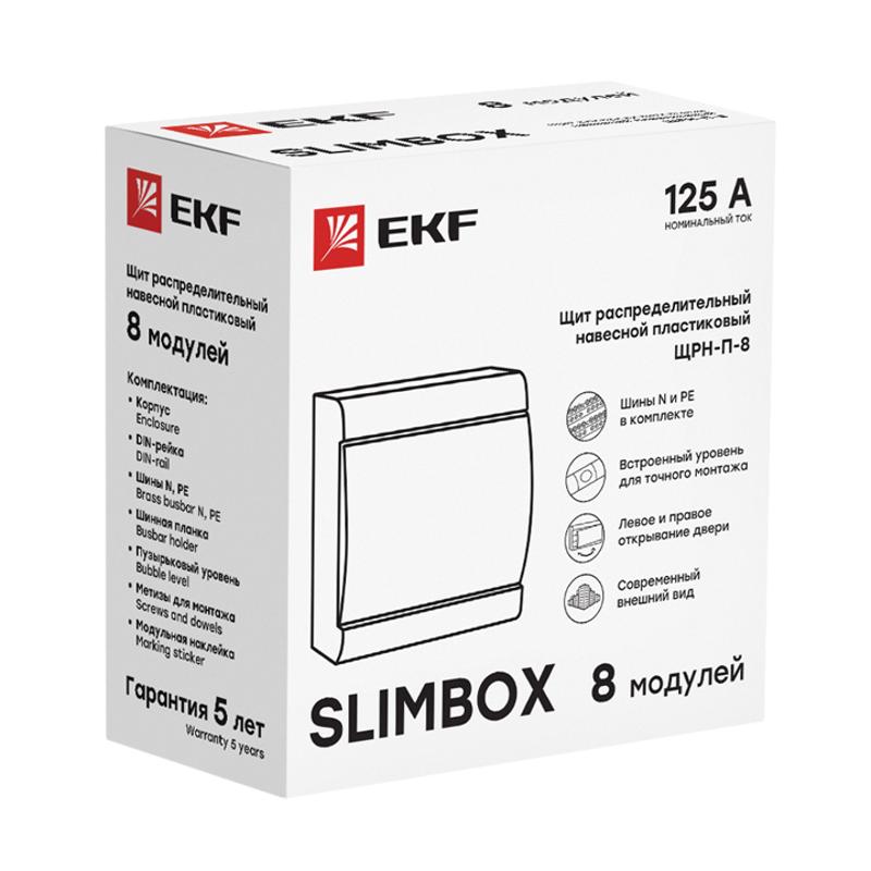 Щит распределительный навесной ЩРН-П-8 "SlimBox" белая дверца IP41 PROxima | sb-n-8w | EKF — миниатюра 2