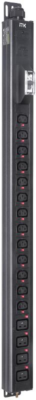 BASE PDU PV1112 22U 1ф 32А 13C13 4C19 3м IEC60309 | BS-PV-43-13C13-04C19-12 | ITK — фото 1 | Sento