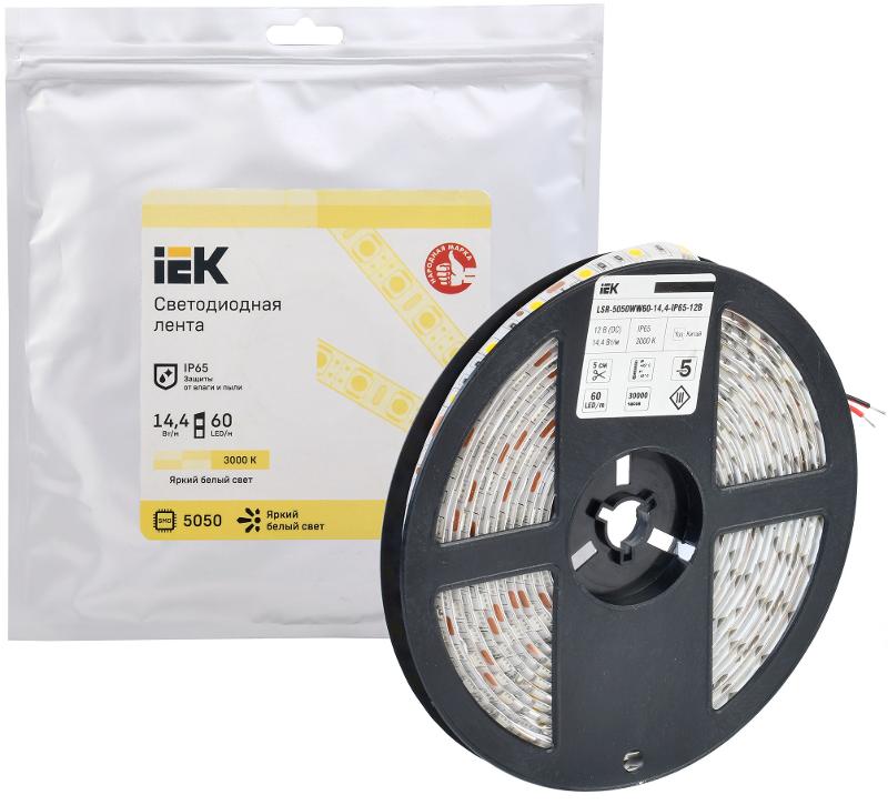 Лента светодиодная 5м LSR-5050WW60-14,4-IP65-12В | LSR2-1-060-65-3-05 | IEK — миниатюра 2