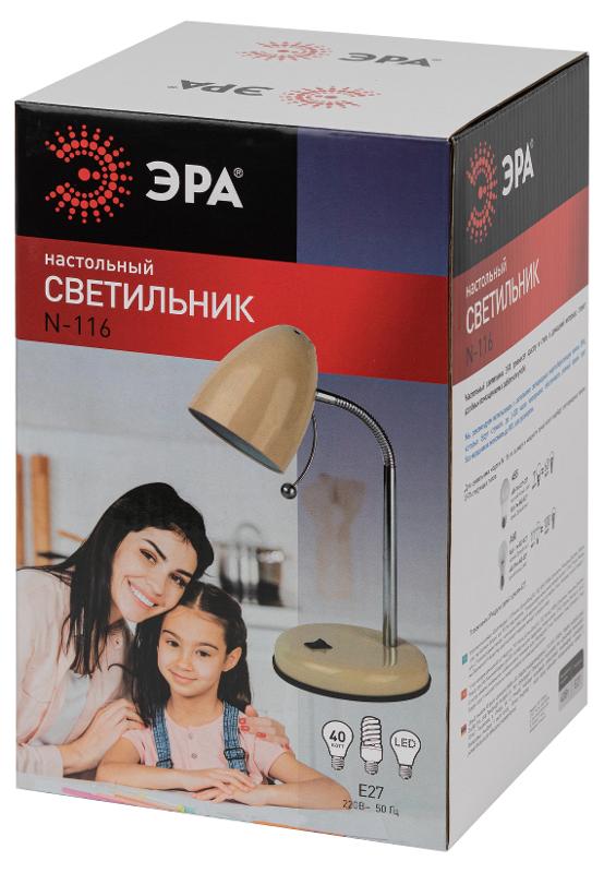 Светильник настольный N-116-Е27-40W-BG бежевый (16/96) | Б0047202 | ЭРА — миниатюра 2
