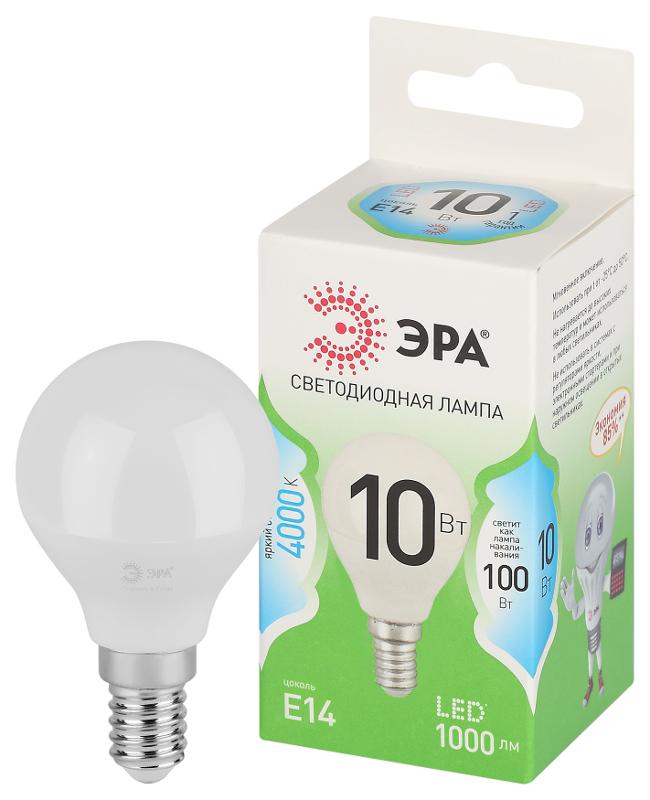 Лампа светодиодная  GREEN LINE LED P45-10W-840-E14 GL E14 10 Вт шар яркий белый свет | Б0067021 | ЭРА — миниатюра 1