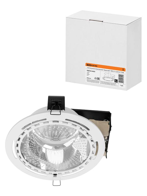 Светильник встраиваемый под лампу ЛВО 01 Downlight 2х20Вт КЛЛ Е27 IP20 | SQ0342-0022 | TDM — TDM ELECTRIC