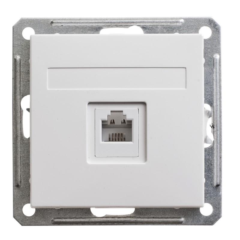 W59 Белый Розетка телефонная 1-ая RJ11 | RSI-152T-1-86 | SE — Systeme Electric