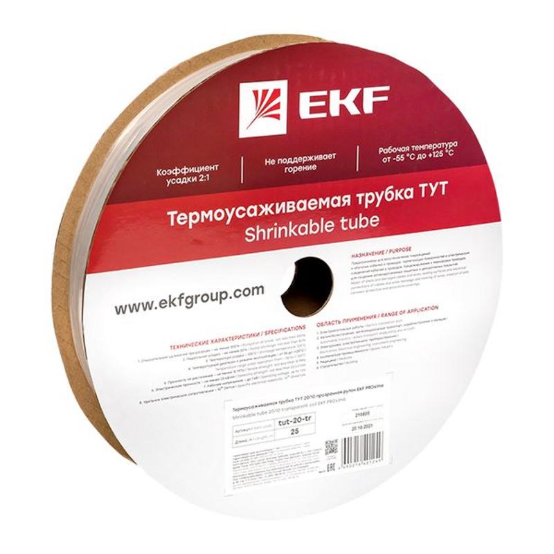 Термоусаживаемая трубка ТУТ 20/10 прозрачная рулон PROxima | tut-20-tr | EKF — миниатюра 1