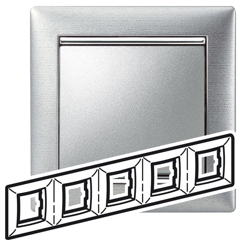 Valena Алюминий матовый Рамка 5-ая гориз | 770335 | Legrand — Legrand