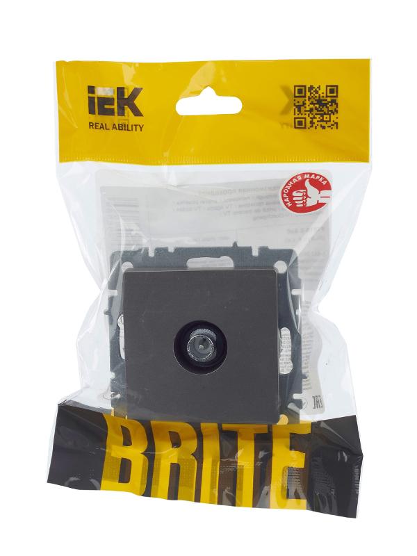 BRITE Розетка TV проходная РТВ10-0-БрС сталь  | BR-A10-P-K46 | IEK — миниатюра 15