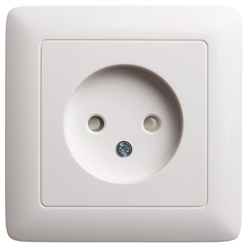 Хит Белый С/У Розетка без заземления со шторками, 16А, 250В | RS10-135-B | SE — миниатюра 3