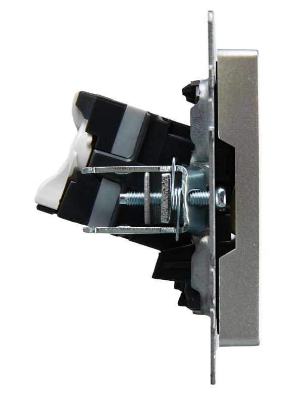 BRITE Розетка компьютерная 2-ая RJ45 кат.5E РК10-2-БрА алюминий | BR-K20-1-K47 | IEK — миниатюра 3