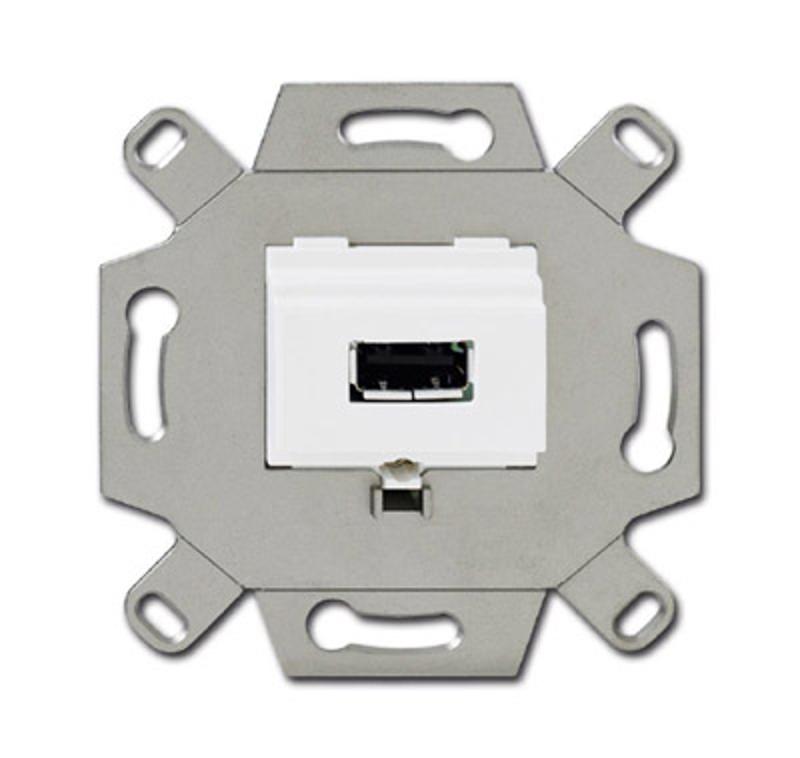 Механизм USB-розетки/разъёма, USB-type A, USB2.0, 5 полюсов, цвет альпийский белый | 0230-0-0419  | 2CKA000230A0419 | ABB — ABB