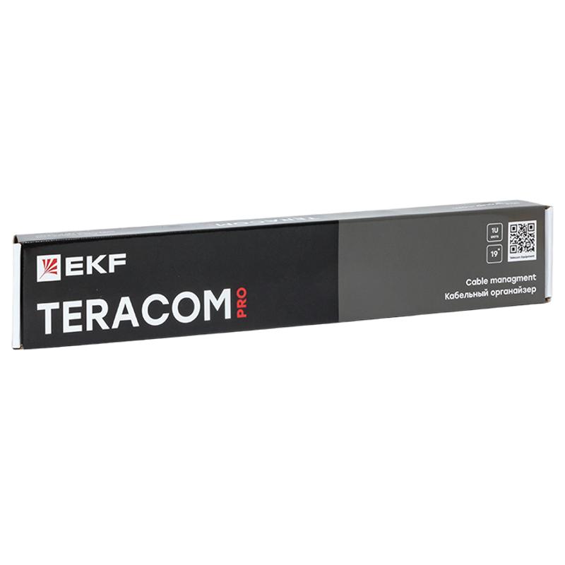 Кабельный органайзер TERACOM PRO с крышкой 19" 1U пластиковый черный | TRP-1CORF-PL-BK | EKF — миниатюра 7