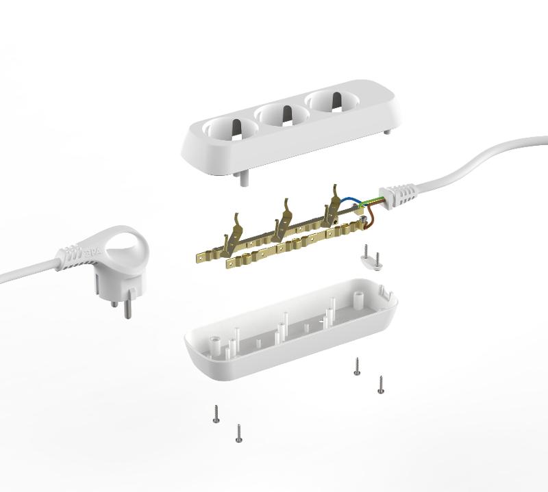 Удлинитель электрический ЭРА UDL-10-330-E Greenline 3 розетки с заземлением 3м ПВС 3x0.75мм2  | Б0065037 | ЭРА — миниатюра 2