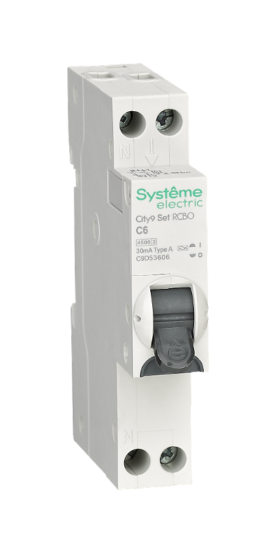 АВДТ City9 1П+Н C6 4500A 30мА A 18мм | C9D53606 | SE — Systeme Electric