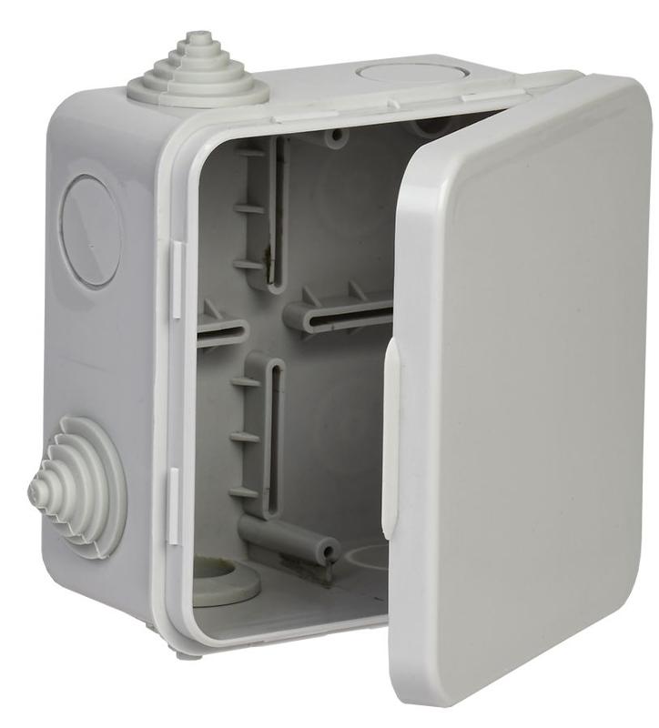 Коробка расп. КМ41256 100х100х50мм о/к IP54 8 вв. (7035) | UKO31-100-100-050-K03-54 | IEK — миниатюра 1