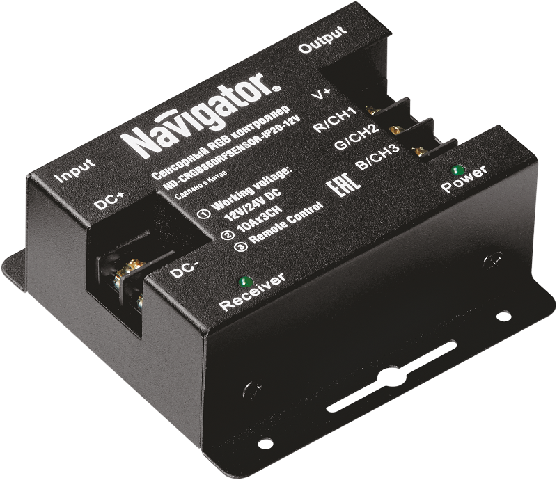 Контроллер для светодиодной ленты LED ND-CRGB360SENSOR-IP20-12V 360/720Вт12/24В IP20 | 71493 | Navigator — Navigator