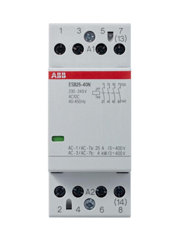 Контактор ESB25-40N-06 модульный (25А АС-1 4НО) катушка 230В AC/DC | 1SAE231111R0640 | ABB — миниатюра 4