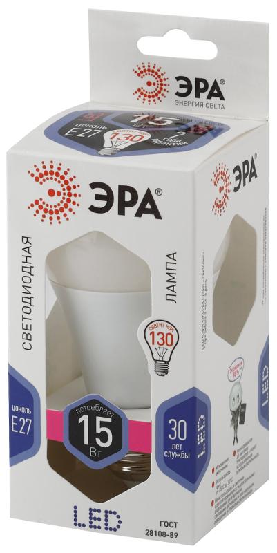 Лампа светодиодная LED 15Вт Е27 6000К smd A60-15W-860-E27 | Б0031396 | ЭРА — миниатюра 2