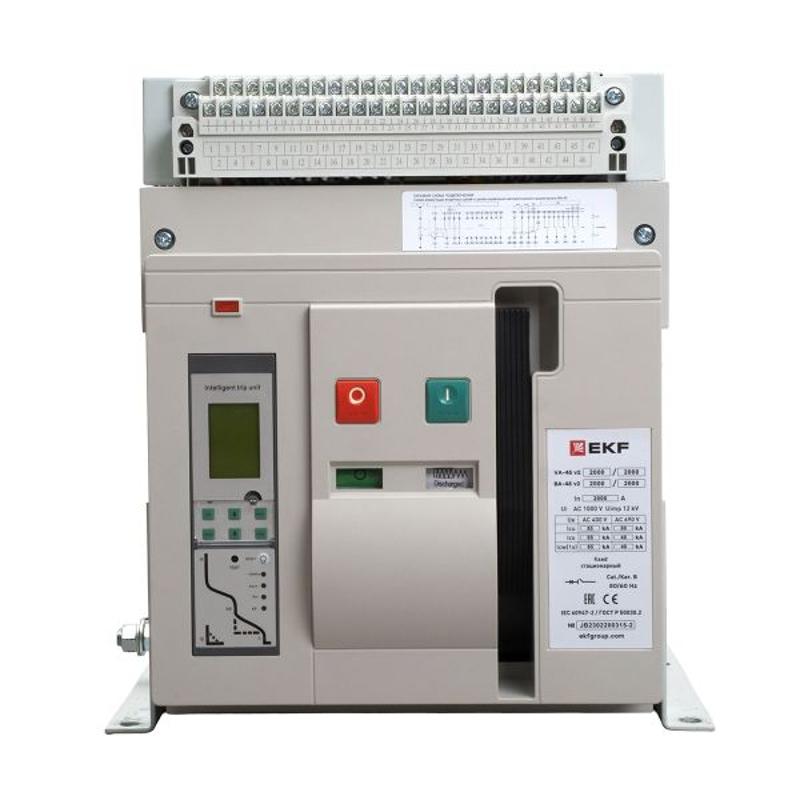 ВА-45 2000/2000А 3P 85кА стац., гориз.,ETU(220В AC) LCD ModBus-RTU, мп/нр/вкл.к.(220В AC), ав/доп. 1CO/1NC,1NO,4CO | mccb45-2000-2000-v2 | EKF — миниатюра 2