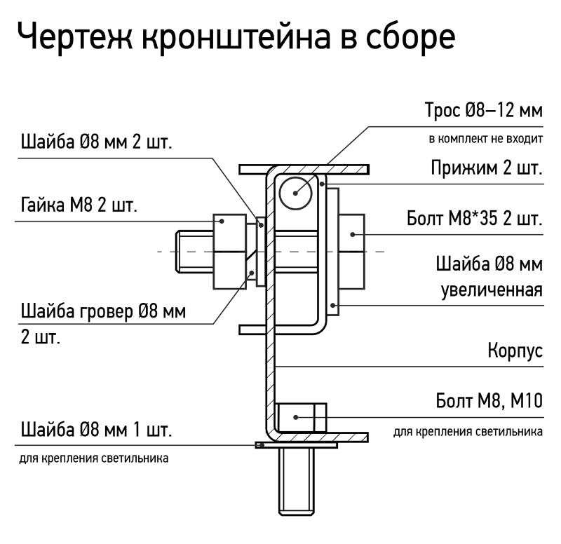 Аксессуар универсальный кронштейн HB для светильников PHB | .5025530 | Jazzway — миниатюра 2