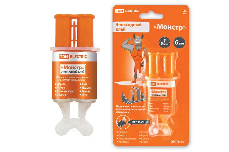 Клей эпоксидный "Монстр", прозрачный, шприц, 6 мл | SQ0542-0006 | TDM — TDM ELECTRIC