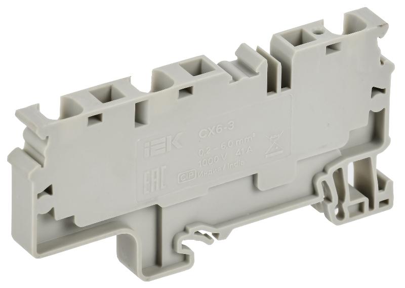 ARMAFIX Клемма пруж. CX6-3 6мм2 3-конт. серая | AF-CT40-00-3-K03-006 | IEK — миниатюра 2