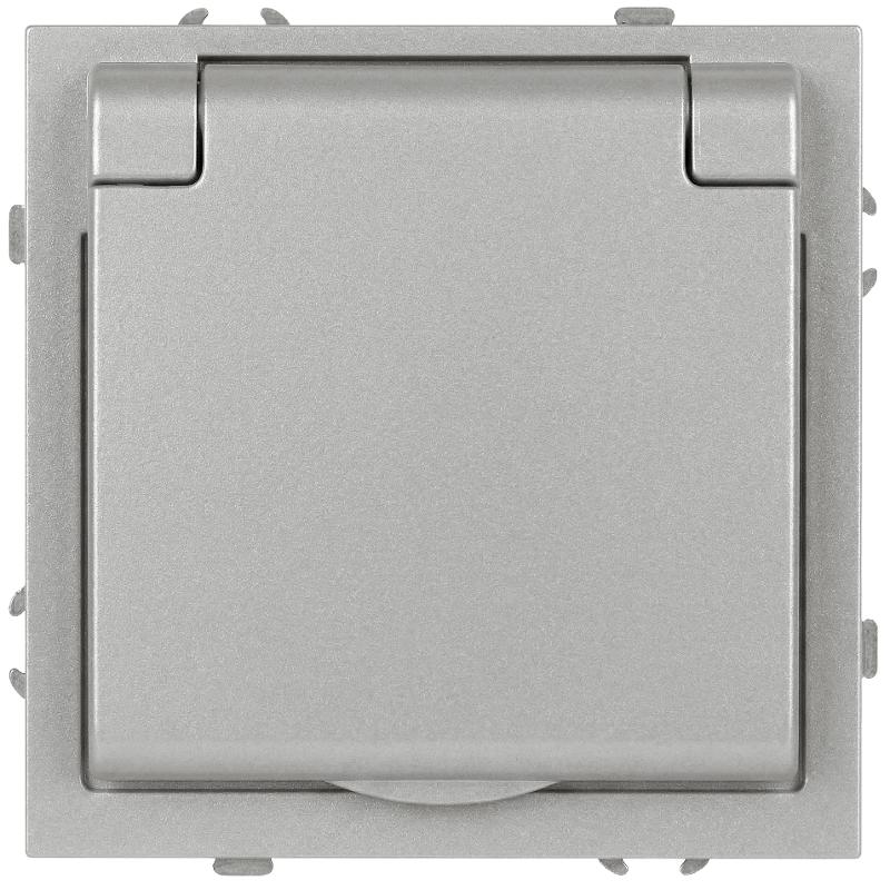 Розетка Galaxy 15-2103-03 c заземлением 2P+E Schuko со шторками с крышкой 16А-250В IP20 алюминий | Б0070662 | ЭРА — ЭРА (Энергия света)