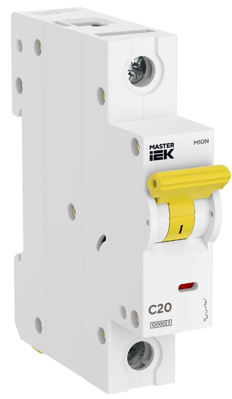 Выключатель автоматический M10N 1P C 20А MASTER | MI-M10N-1-C020 | IEK — IEK (ИЭК)