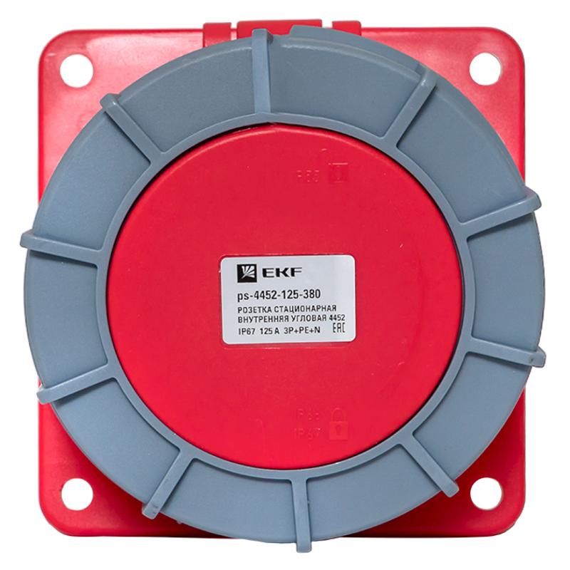 Розетка стационарная внутренняя угловая 4452 3Р+РЕ+N 125А 380В IP67 EKF PROxima | ps-4452-125-380 | EKF — миниатюра 2