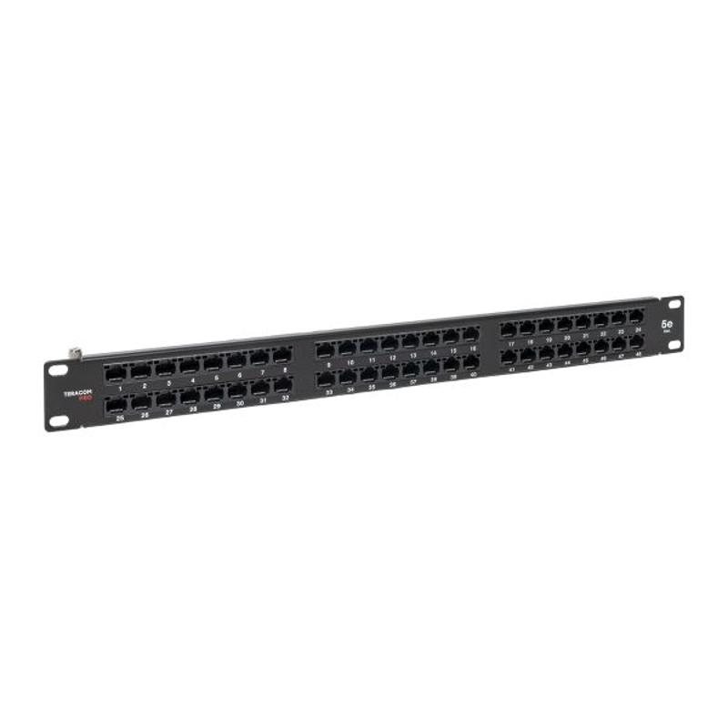 Патч-панель высокой плотности TERACOM PRO 19'' Cat.5E 1U неэкранированная UTP 48 портов RJ-45 Dual IDC с органайзером | TRP-PPNL-5EUTP-C1U48 | EKF — EKF