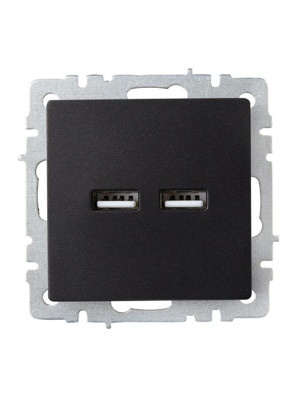 BRITE Розетка USB A+A 3,1А РЮ10-1-БрЧ черный | BR-U21-D31-K02 | IEK — миниатюра 2
