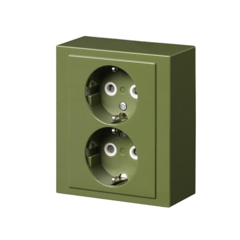 Розетка Double Shuko 16А 230В накладная Impressivo, зеленая R6025 | 402EA-05  | 2TKA00002968 | ABB — ABB