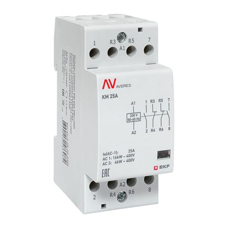 Контактор модульный КМ 25А 2NC+2NO 230VAC (2 мод.) AVERES | km-av-2-25-22-230V | EKF — EKF