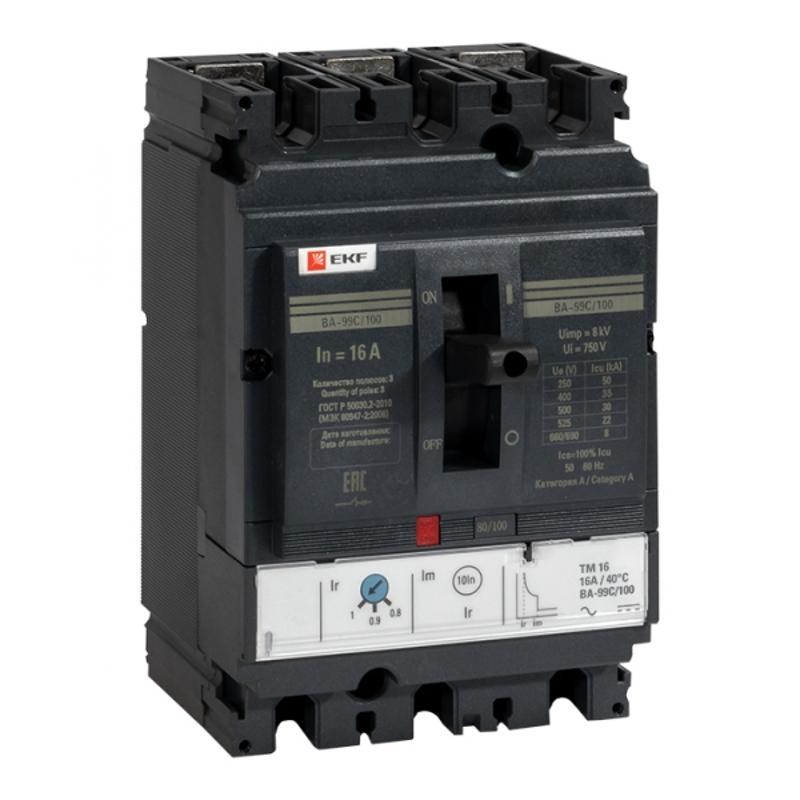 Выключатель автоматический ВА-99C (Compact NS) 100/16А 3P 36кА EKF PROxima | mccb99C-100-16 | EKF — EKF